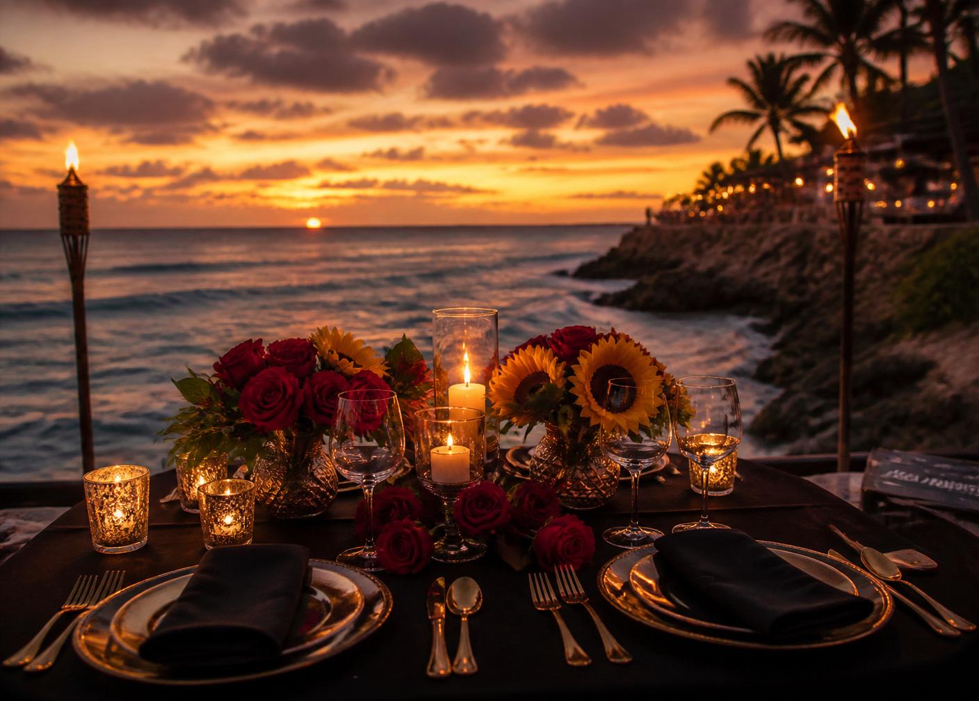 Cena privada frente al mar